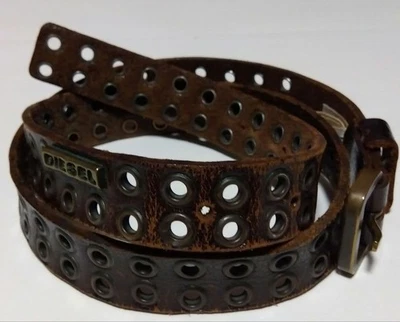 Diesel Hombres Doble Agujero Cinturón Cuero Talla 95cm Lujo Clásico Elegante Italiano Usado Foto 1 de 4