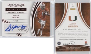 2016 Panini Immaculate Collegiate Auto Red /10 Allen Hurns #56 Auto