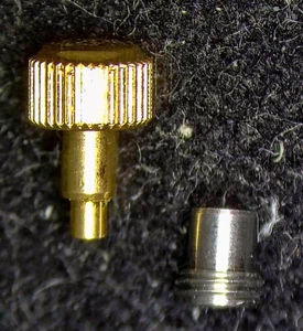 Screwdown Locking Crown & Case Tube -- Gold-Plated, Tap 0.9mm [Drop-Down List] - Picture 1 of 7