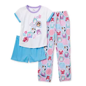 Squishmallows Pajamas Set T Shirt Pant Short Sleep Girl 7 8 10 Fifi Fox Cam Cat - Picture 1 of 5