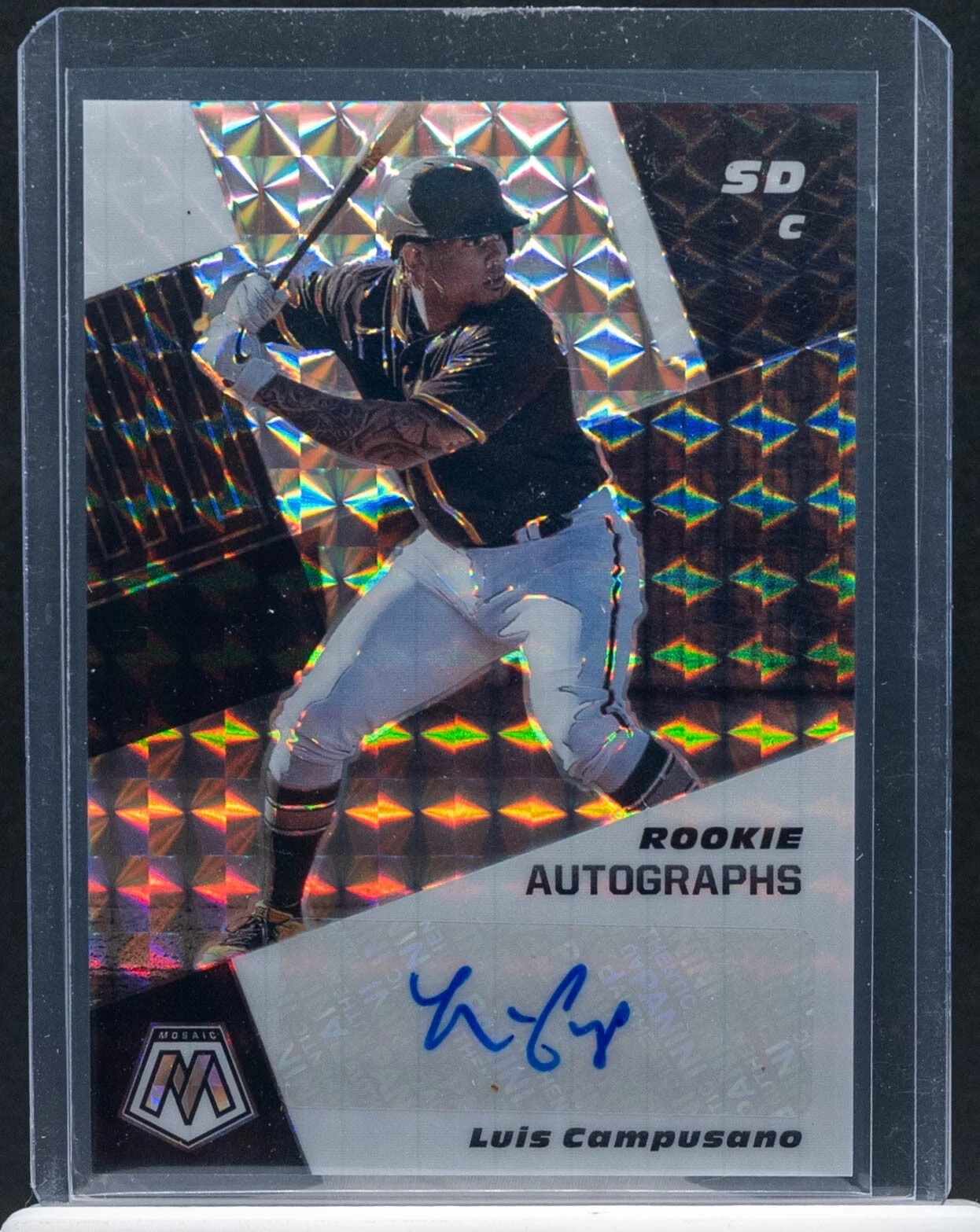 Luis Campusano 2021 Mosaic Rookie Autographs Silver Mosaic Prizm RC Auto SM25