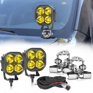 For Ford Bronco Hood Ditch Pods 2X3" LED Cube Work Light Driving Yellow Offroad  - Bild 1 von 18