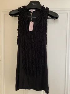 Romeo and juliet Couture Black Jabot Top Size M - Picture 1 of 5