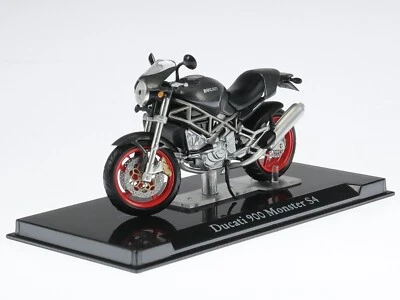 Ducati 900 Monster S4 anthr. Superbike Motorrad Modell 112 Atlas 1:24 - Immagine 1 di 4