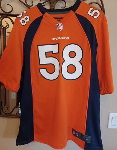 Nike Von Miller #58 On Field Jersey Denver Broncos NFL Orange & Blue Size Large Cover