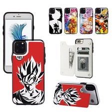 Goku Saiyan Dragon Ball Z Card slot Wallet Phone Case Fit for Iphone & Samsung