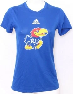 NEW Kansas KU Jayhawks Adidas SS Blue Creator Tee Shirt Athletic Women's S - Picture 1 of 9