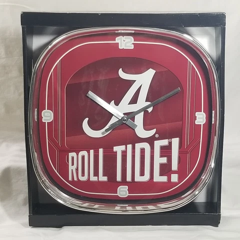 Unique Vintage Roll Tide!!  Alabama Crimson Tide Clock, Red  Tide School Pride Cover