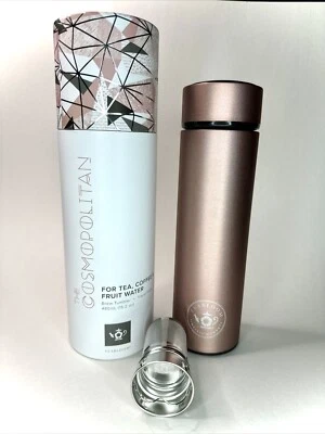 TEABLOOM THE COSMOPOLITAN TRAVEL TUMBLER ROSE GOLD BREW FLASK FRUIT TEA COFFEE - Image 1 of 4