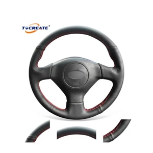 DIY Black Genuine Leather Steering Wheel Cover for Subaru Legacy Impreza #Q023 - Imagen 1 de 10
