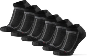 DANISH ENDURANCE 3 Pack Cushioned ankle running socks anti-blister size 6-8 (BLK - Picture 1 of 6