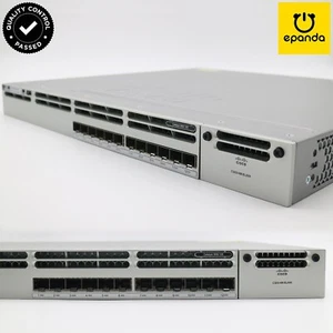 Cisco WS-C3850-12S-E 12xSFP Switch, Bundled RTU License: IP Services, 1Y-Wty - Picture 1 of 15
