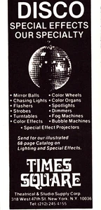 Disco Times Square Special Effects Theatrical Studio Vintage Print Ad 1978 - Picture 1 of 4