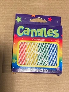 American Greetings Party Candles 24 Pieces Multicolor 2 3/4" *NEW* yy1 - Picture 1 of 4