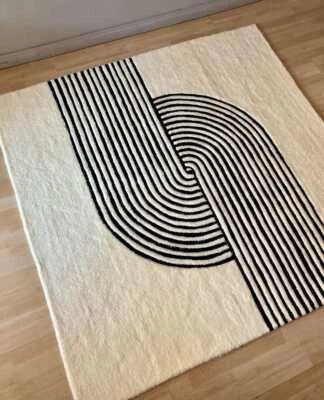 Unique Design Handmade Woollen Carpet For Living Room Bedroom & Home Decor - Image 1 of 3