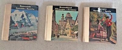 Vintage 1950's Hallwag Bern Travel Guides Austria Spain Germany Lot 3 Books Gold - Image 1 of 4