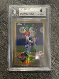 DEREK JETER PSA 9 2003 TOPPS CHROME BASEBALL #247 GOLD REFRACTOR /449 MINT