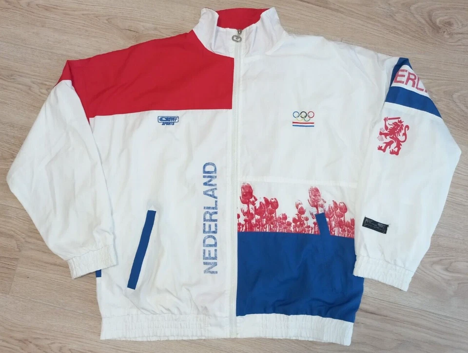 Винтажный 80-х/90-х годов Нидерландов олимпийской команды куртка Cruyff Sports футбол XXL - Изображение 1 из 4