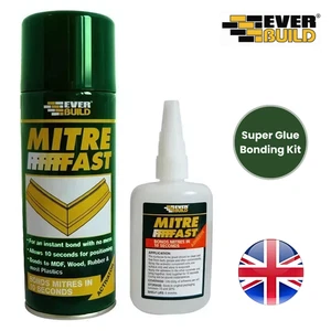 Everbuild Mitre Adhesive Kit 100g  400ml Mitre Fast Fix Super Glue Bonding - Picture 1 of 2