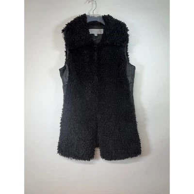 Chaleco Marc New York de piel sintética sin mangas con cuello negro texturizado - Para mujer Foto 1 de 4