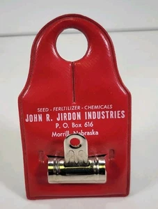 VINTAGE ADVERTISING AUTO NOTE CLIP, JOHN R. JIRDON INDUSTRIES MORRILL, NEBRASKA - Picture 1 of 2