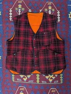 VTG Woolrich Buffalo Plaid Wool Vest, XL, Reversible, Hunting, Made In USA - Picture 1 of 7