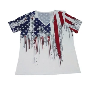 White American Flag Women's Shirt - Picture 1 of 6