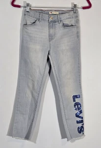 Levi's High Rise Ankle Straight Jeans Girl's Size 10Reg Blue Sequins 24" Waist - Picture 1 of 16