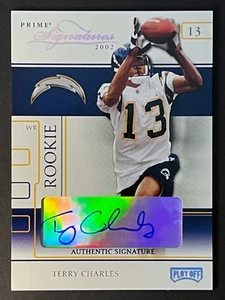 2002 Playoff Prime Signatures #69 Terry Charles /145 AUTO Chargers - Picture 1 of 2