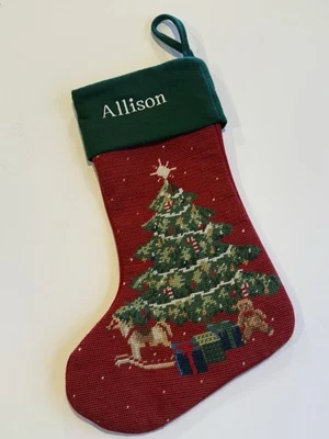 LANA AGUJA ÁRBOL DE NAVIDAD JUGUETE MEDIAS HECHAS A MANO ALLISON TIERRAS PERSONALIZADAS FIN Foto 1 de 4