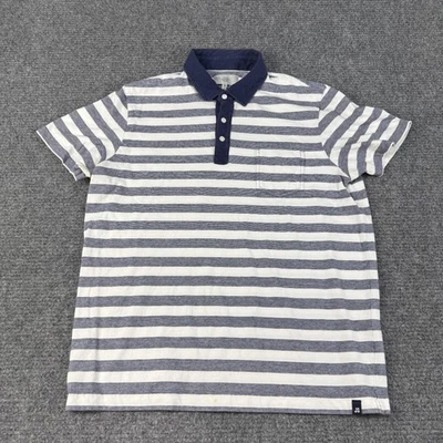 Jack Spade Polo Shirt Mens XL Blue White Striped Pocket Cotton Rugby Preppy - Image 1 of 4