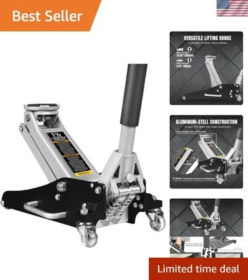 Gato de piso de aluminio y acero de alta resistencia - Elevación segura de 3000 libras con parachoques de espuma Foto 1 de 4