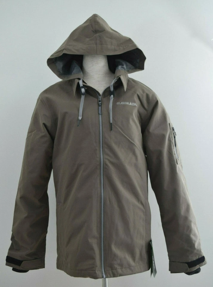 Armada Ashford Chaqueta de Esquí con Capucha Parka Abrigo Granito Tostado Caqui Para Hombres Talla Pequeña ¡NUEVO! Foto 1 de 4