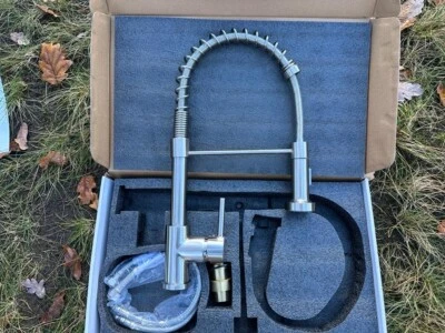 KLARWERK NEU Gastro Niederdruck Armatur / Boiler Wasserhahn Küche Edelstahl Silber Feder