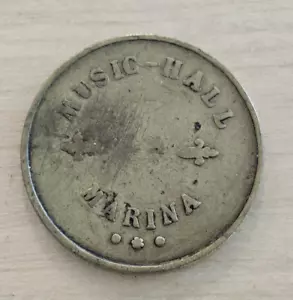 SPANIEN KOLONIE 10 CENTIMOS MUSIC HALL LA MARINA TOKEN ZUCKERMÜHLEN 1880er - Bild 1 von 2