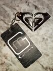 Metal Heart Symbol Keychain Roxy Gman Bag Tag Key Fob Ball Bead Chain Polished