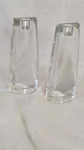 Waterford Crystal 8" Pair (2) Eclipse Candlesticks Made in Ireland - Picture 1 of 5