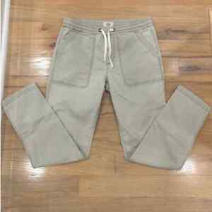 Men's Marine Layer Saturday Pants Drawstring Chino Cream Khaki M 