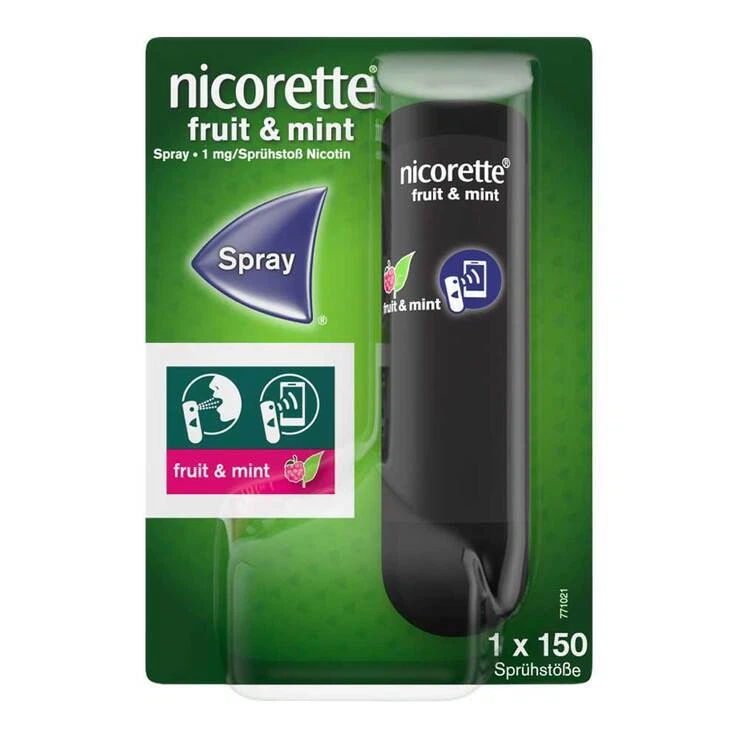 Nicorette Fruit & Mint Spray 1 mg / Sprühstoß Nfc · 1 St · PZN 18215126 - Bild 1 von 1