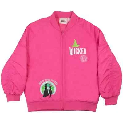 Chaqueta Bomber Wicked Pink Puffy Glinda Elphaba Know Your Power Girls 10/12 Nueva con Etiquetas  Foto 1 de 3