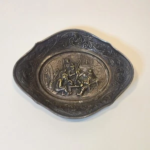 Old Dutch Repousse Dish Small 3" Diamond Shape Unmarked - Picture 1 of 8