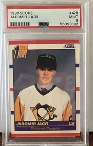 1990-91 Score - First Round Draft Choice #428 Jaromir Jagr (RC) Rookie PSA 9 - Picture 1 of 2