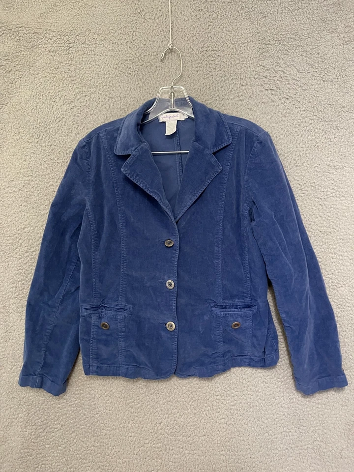 Chaqueta para mujer Fresh Produce pana azul talla pequeña abotonada algodón adulto Foto 1 de 4