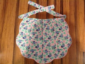 Vintage Handmade Apron SHORT & MOD  Cornflower Blue, Pink & Blue  - Picture 1 of 1