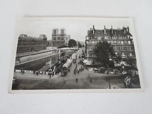 Postcard Paris Notre Dame La Place St-Michel (Real Photo) c1920's - Picture 1 of 1