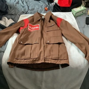 Vintage 60-70s Coca-Cola Riverside Masterbilt Brown Jacket TALON zipper Size 44 - Picture 1 of 10