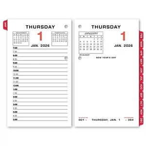 2026 At-A-Glance E017-50 Daily Calendar Refill with Monthly Tabs, 3-1/2x5-27/32" - Picture 1 of 9