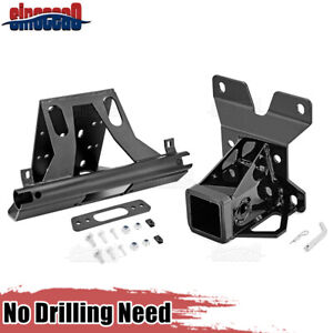 Front Bumper Winch Mount Plate Kit 2" Rear Receive Hitch For Can-Am Maverick X3