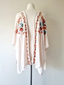 ISHKA Embroidered Kimono Style Duster SIZE LARGE - XL Boho Festival - Picture 1 of 8