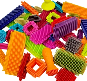 Playskool Bristle Blocks 52 Pieces Sensory Building Toy Interlocking Plastic - Picture 1 of 2